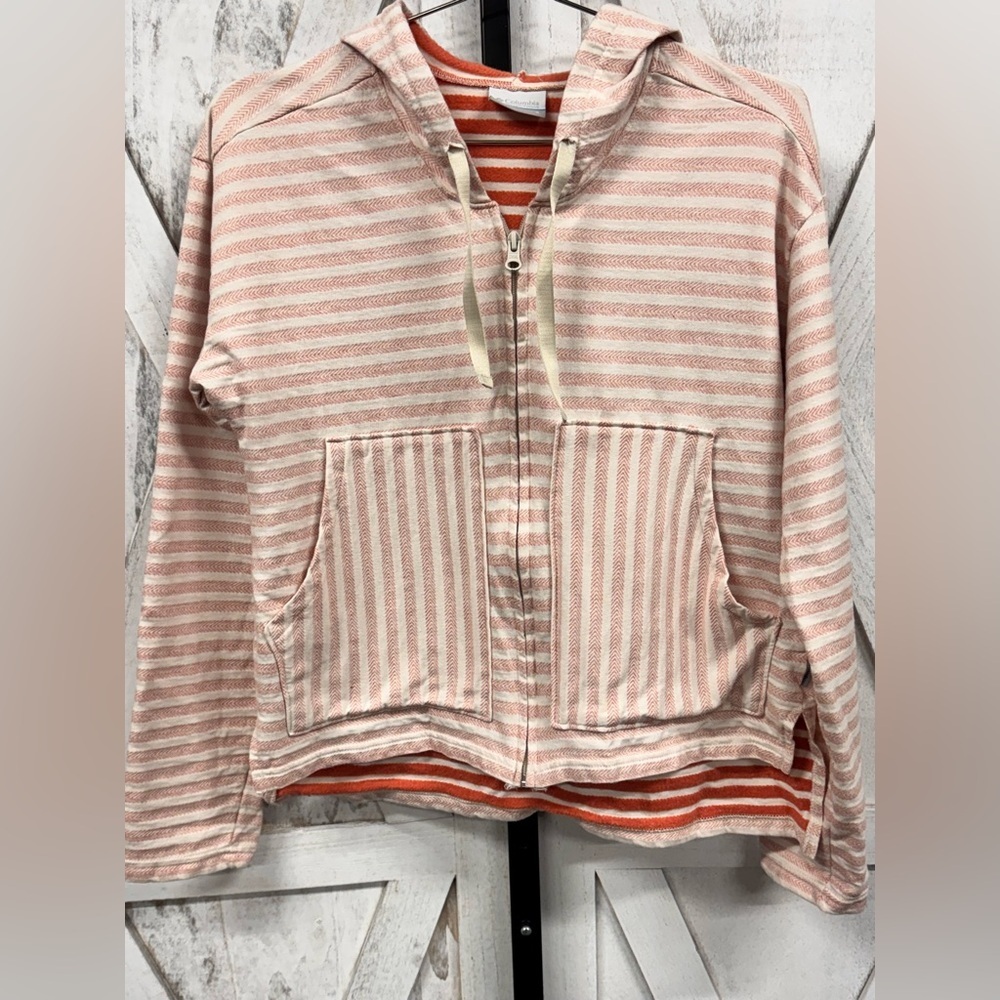 Columbia Orange Striped Women's Hoodie - Picture 2 of 4